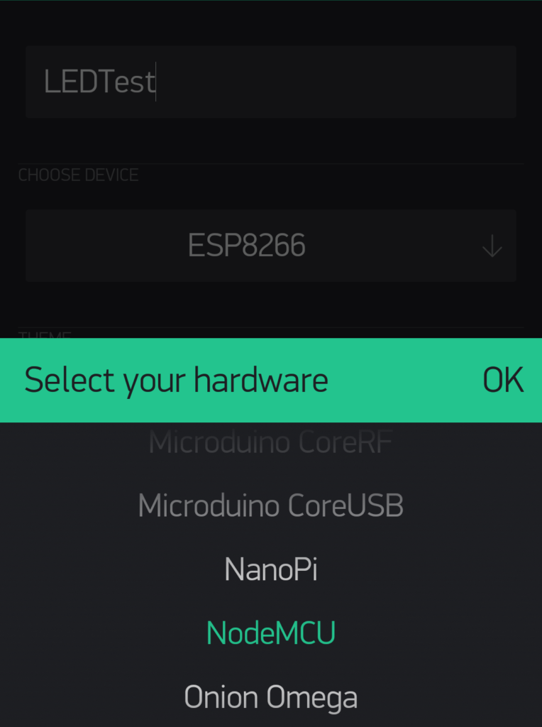 select hardware blynk